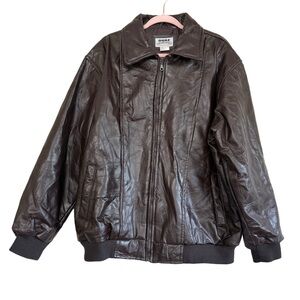 Vintage Duke Haband Men's Chocolate Brown Leather Jacket